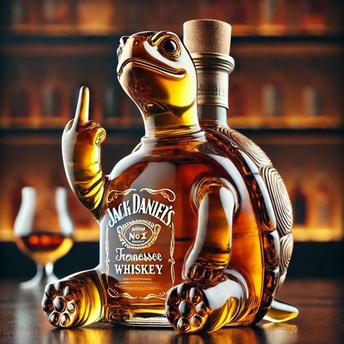 New turtle whiskey bottle - turtle,